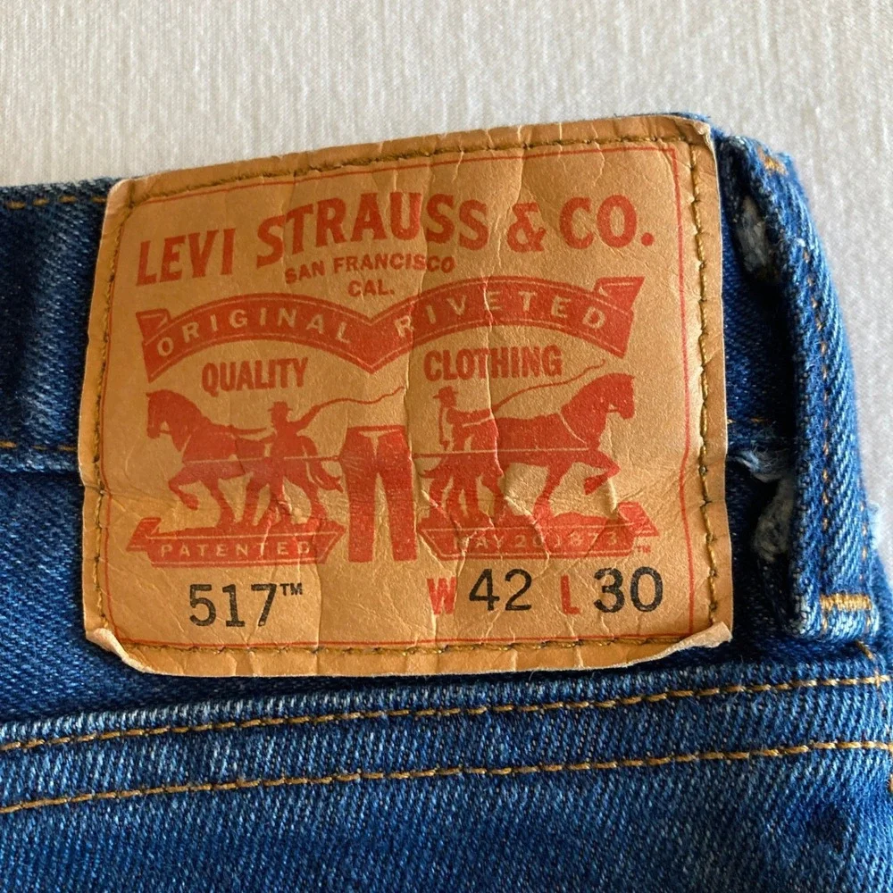 Levis 517 Jeans Mens 42x30 (Fit 41x30) Relaxed‎ Fit Straight Leg Blank Tab